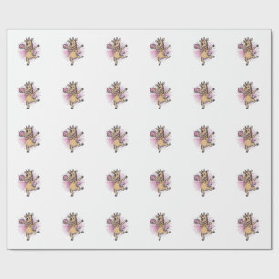 Dancing Giraffe Disco Ball Vintage Engraving Shirt Wrapping Paper