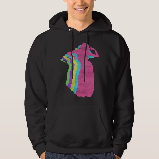 Dancing Girl 80s Colors 1980s Hoodie (Front)