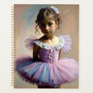 Dancing Girl with Light Blue and Lila Tutu Planner