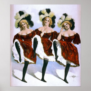 DANCING GIRLS VAUDEVILLE  1899 POSTER