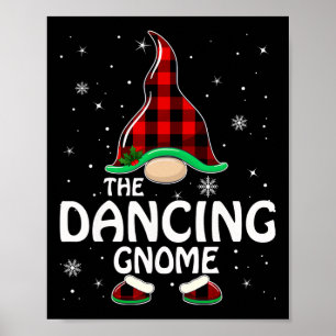 Dancing Gnome Buffalo Plaid Matching Family Christ Poster