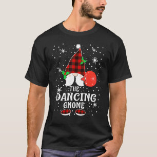 Dancing Gnome Buffalo Plaid Matching Family Christ T-Shirt