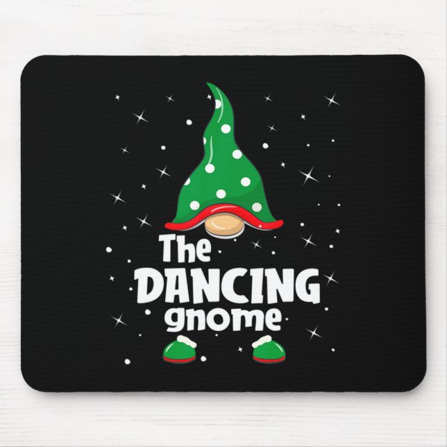 Dancing Gnome Family Matching Christmas Funny Paja Mouse Pad (Front)