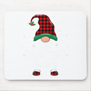 Dancing Gnome Xmas Family Matching Plaid Christmas Mouse Pad