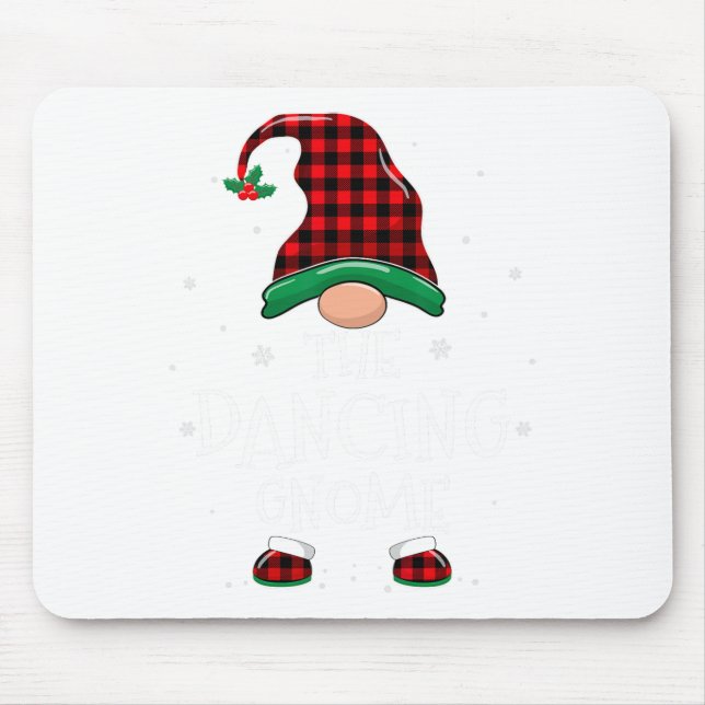 Dancing Gnome Xmas Family Matching Plaid Christmas Mouse Pad (Front)