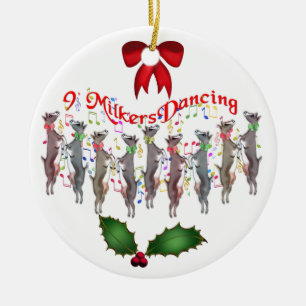 Dancing Goats Christmas Ornament