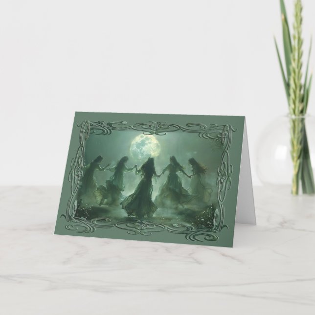 Dancing Goddess Full Moon Note Card (Front)