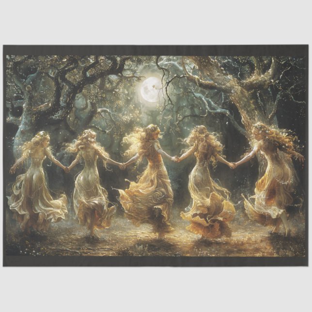 Dancing Goddess Under Full Moon Tissue Paper (Front)