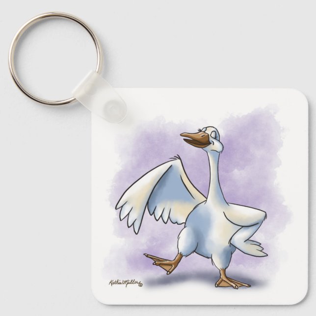 Dancing Goose Cartoon Key Ring (Front)