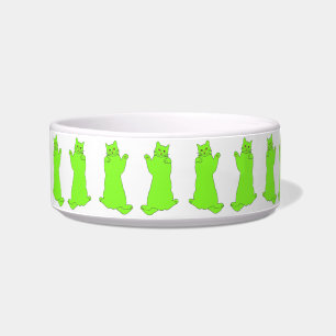 Dancing Green Cats bowl