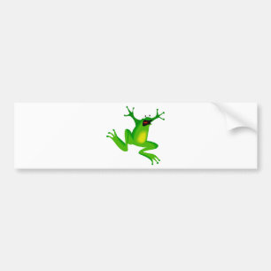 dancing green frog bumper sticker