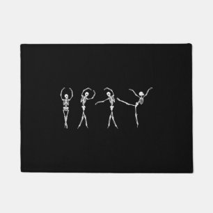 Dancing Gymnastics Skeleton  Halloween Doormat