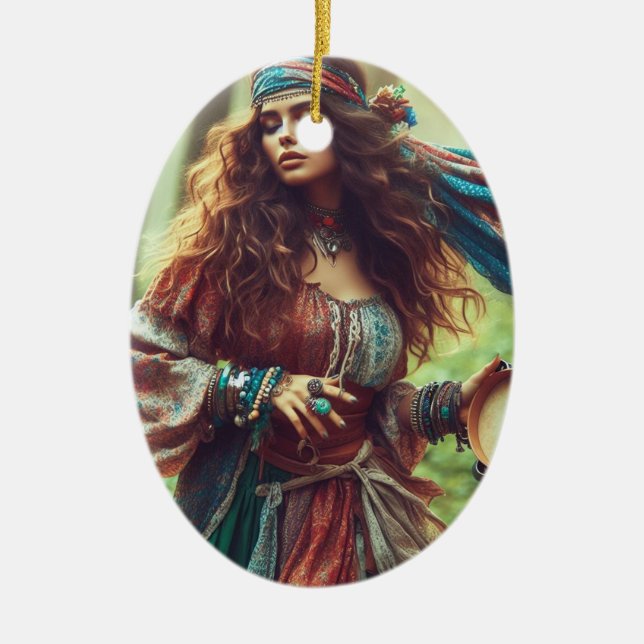 DANCING GYPSI  CERAMIC ORNAMENT (Front)