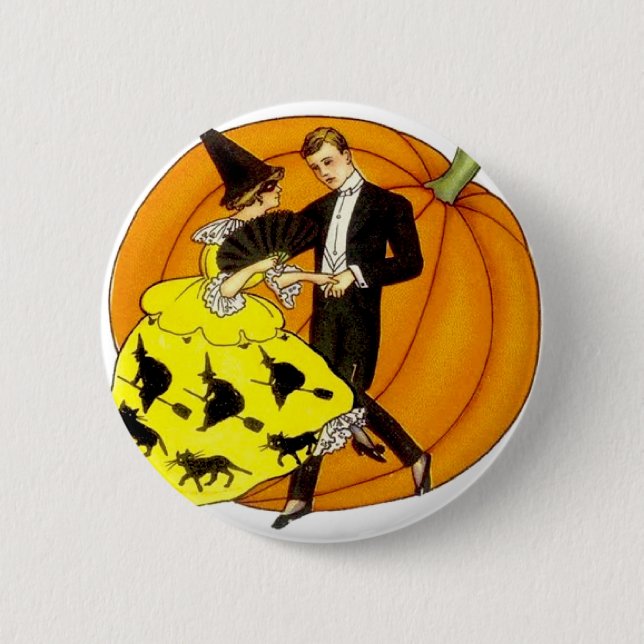 Dancing Halloween Couple 6 Cm Round Badge (Front)