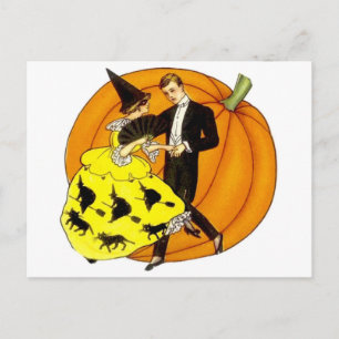 Dancing Halloween Couple Postcard