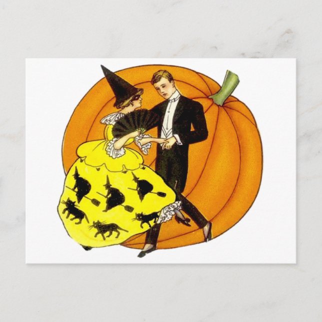 Dancing Halloween Couple Postcard (Front)