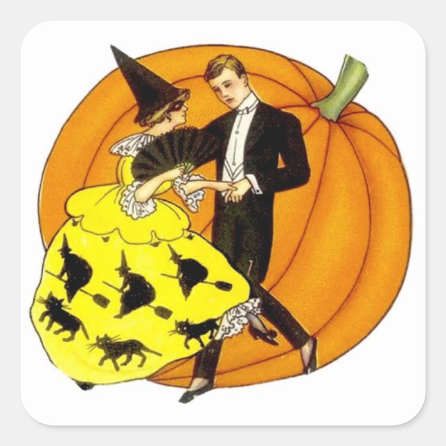 Dancing Halloween Couple Square Sticker (Front)