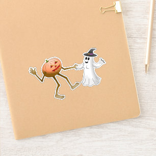 Dancing Halloween Pumpkin and Ghost