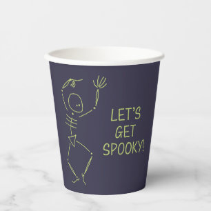 Dancing Halloween Skeleton - purple Paper Cups