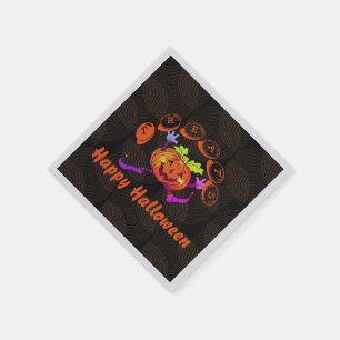 Dancing Happy Pumpkin Halloween Treats  Napkin
