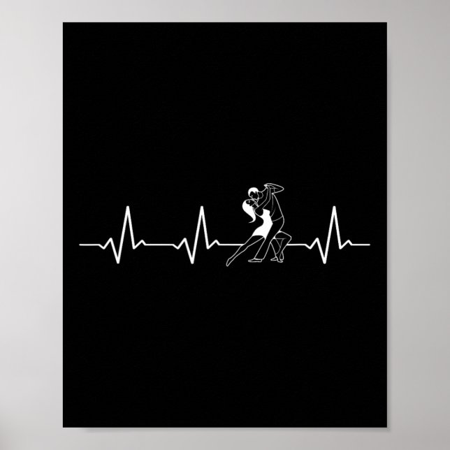 Dancing Heartbeat Rumba Salsa Cha Cha Jive Bachata Poster (Front)