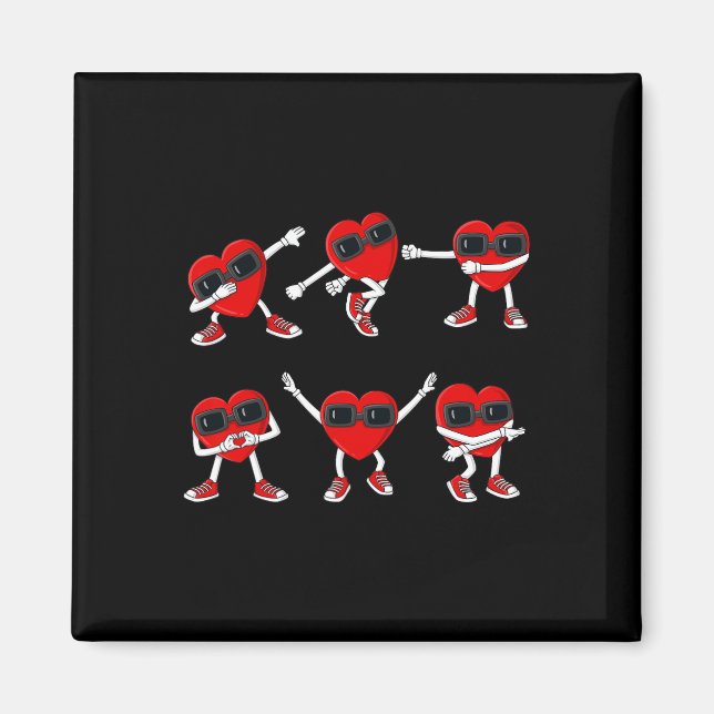 Dancing Hearts Dance Challenge Valentines Day Boys Magnet (Front)