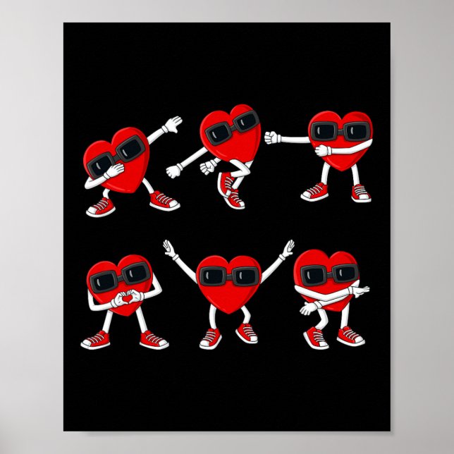 Dancing Hearts Dance Challenge Valentines Day Boys Poster (Front)