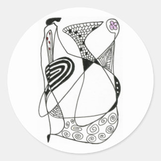 "Dancing Hen" Abstract Design Sticker