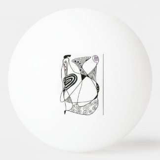 "Dancing Hen" Abstract Ping Pong Ball