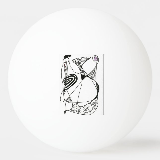 "Dancing Hen" Abstract Ping Pong Ball (Front)