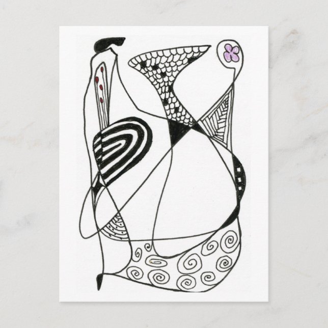 "Dancing Hen" Abstract Postcard (Front)