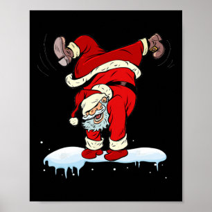 Dancing Hip Hop Santa Claus Xmas Christmas Party Poster