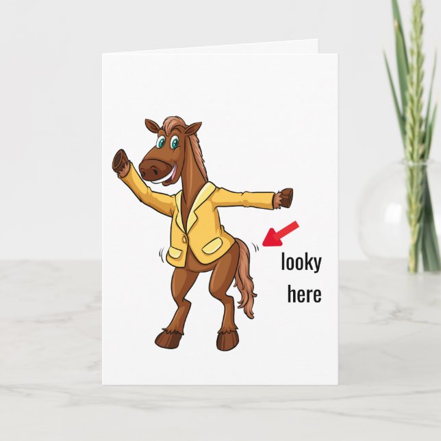 Dancing Horse Funny Mens Birthday Great Gag Gift   Holiday Card (Front)