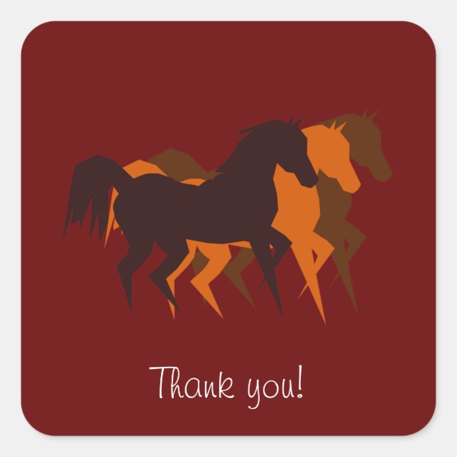 Dancing Horses Thank You Sticker (Front)