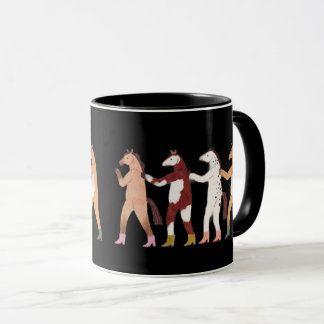Dancing Horses Whimsical Mug