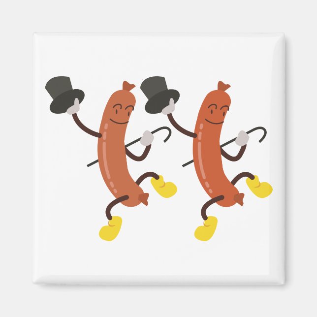 Dancing Hot Dogs Magnet (Front)