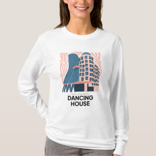 Dancing House Prague Czech abstract travel floral T-Shirt