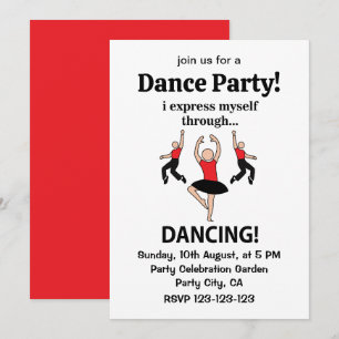 Dancing I Express Myself Through Dancing Invitation