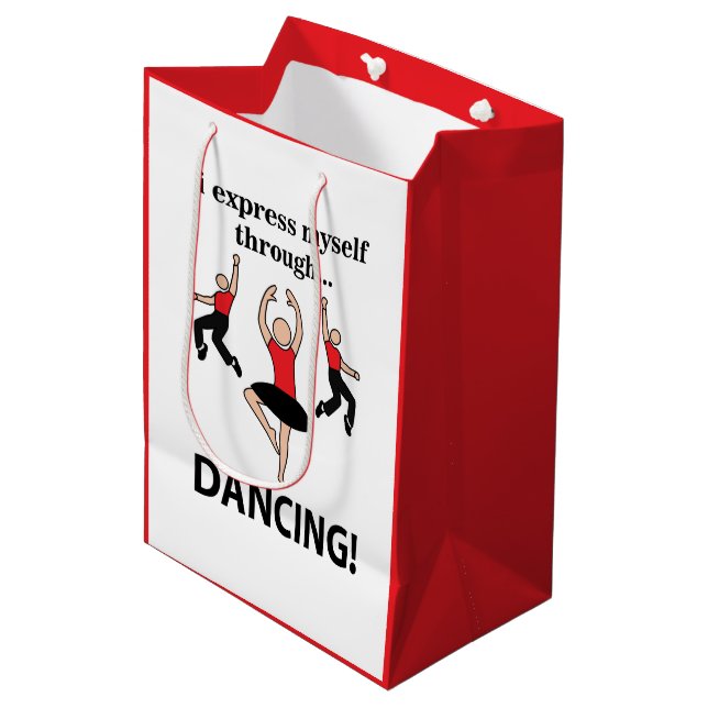 Dancing I Express Myself Through Dancing Medium Gift Bag (Front Angled)