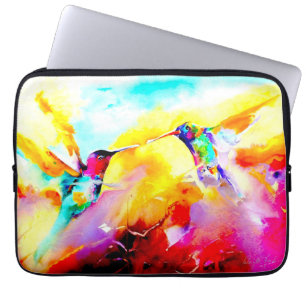 "Dancing in Colour" Hummingbird Print Laptop Sleeve