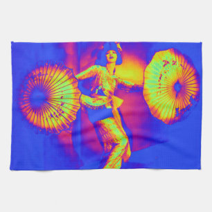 Dancing in colour tea towel