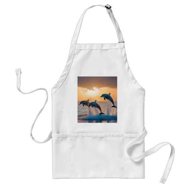 Dancing in the Dusk: Three Dolphins Leaping  Standard Apron (Front)
