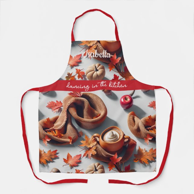 "Dancing in the Kitchen"- Cosy Autumn Apron (Front)