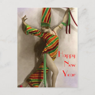 Dancing in the New Year Holiday Postcard