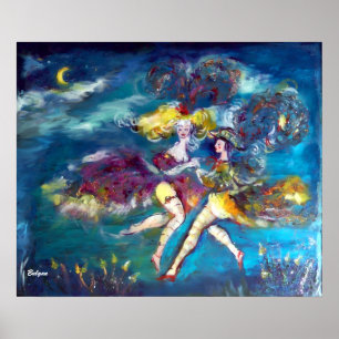 DANCING IN THE NIGHT Carnival Dancers İn Moonlight Poster