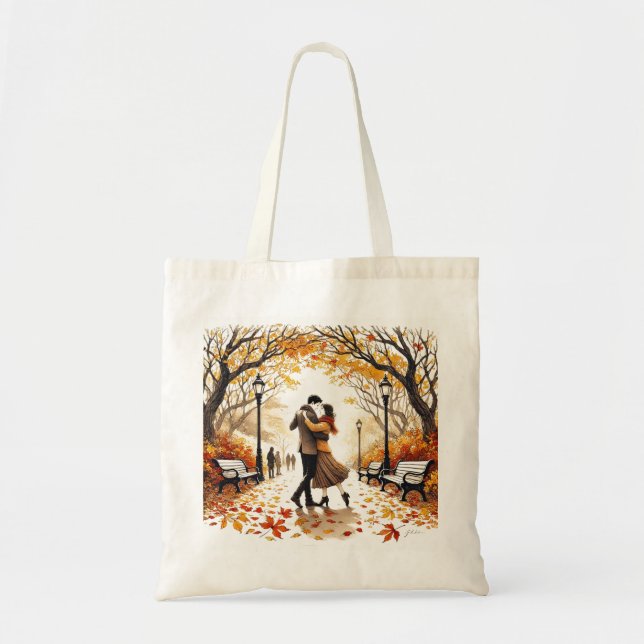 Dancing in the Park in the Fall Tote Bag (Front)