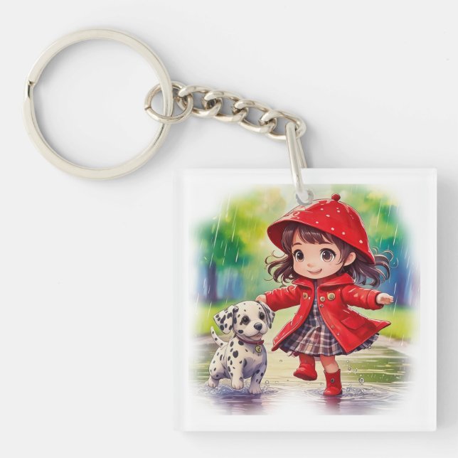 DAncing in the rain Key Ring (Front)
