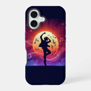 Dancing in the Sunset – Music Lover Vector Art Pho iPhone 16 Case
