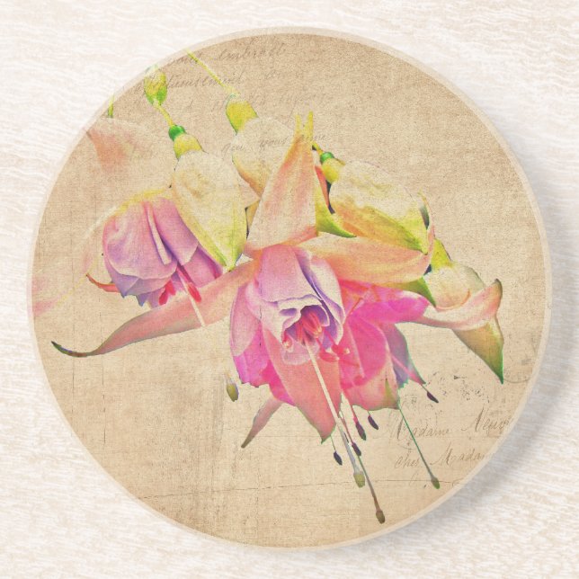 Dancing In The Wind - Fuchsia Flowers Coaster (Front)
