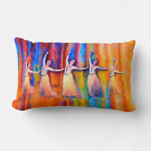 Dancing in Tricolor Lumbar Cushion
